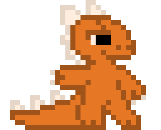[379d08] anyway uh.. could you help me make a smug face for this guy? thats kinda what i was going for... but to make it look right, i would have to make them taller than another sprite, and this is suppost to be a baby dragon... wah..