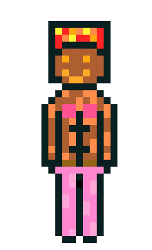 [9664c4] pink pyjama shorts, cheese wedge hair