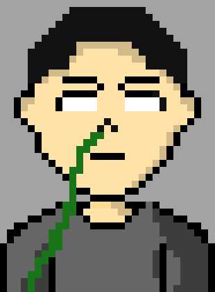 [4d3082] a blind guy with snot falling from his nose