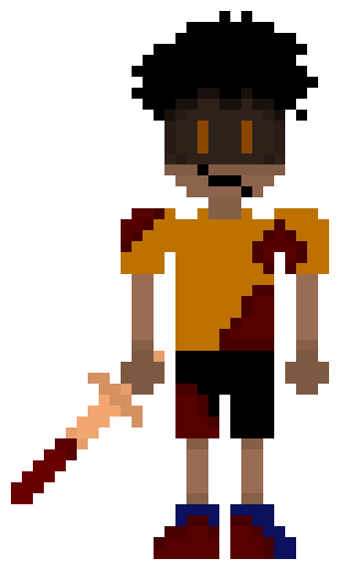 [25d002] *He tries to dodge the knifes, failing* Ngh-