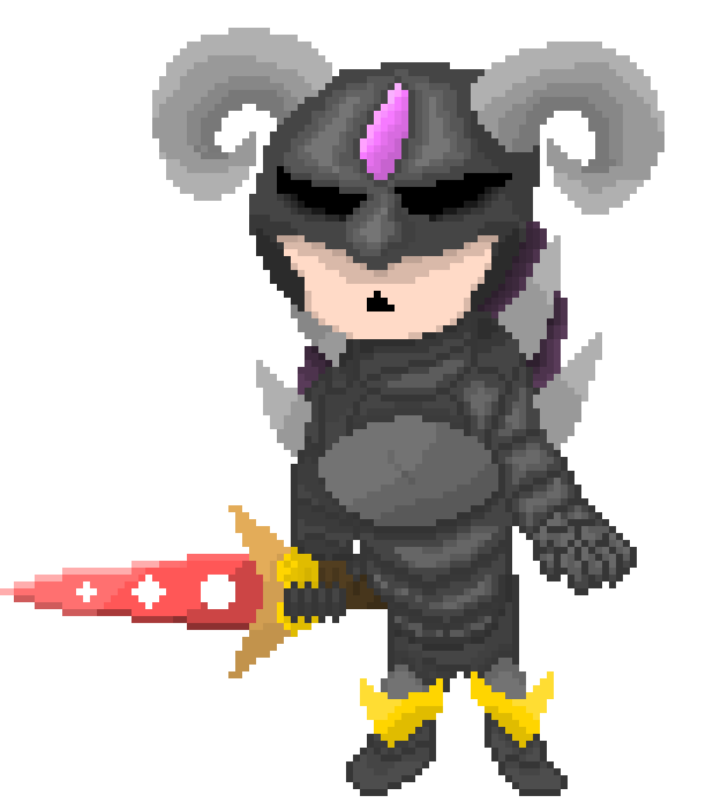 [a2471d] could you try making an armorless version of this sprite? Basically, wearing a black hoodie, long, purple hair, also wearing sweatpants. This isn`t a sans.