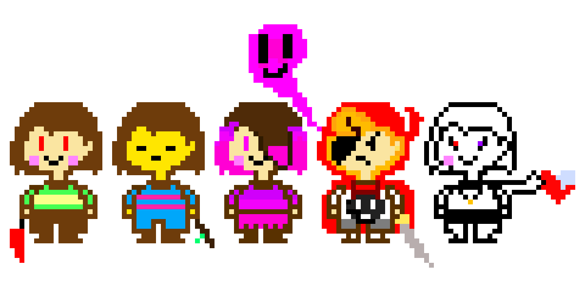 [b85c32] chara,frisk,betty,red and cross chara