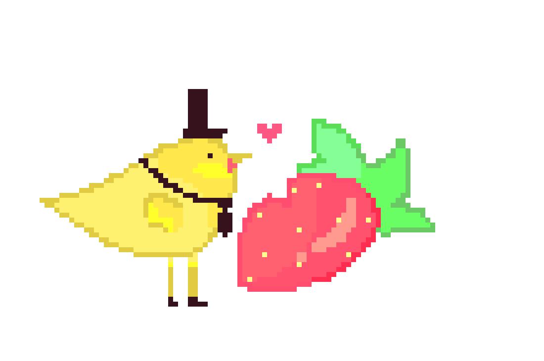 [b8ba37] birb eating strawberry