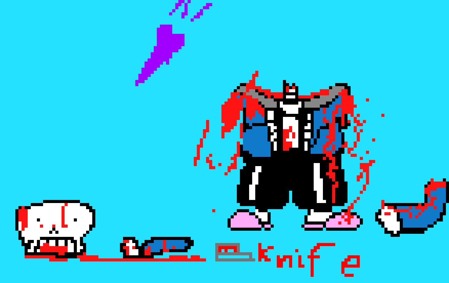 [b496a6]  Sans got his arm torn off and his other arm and his head