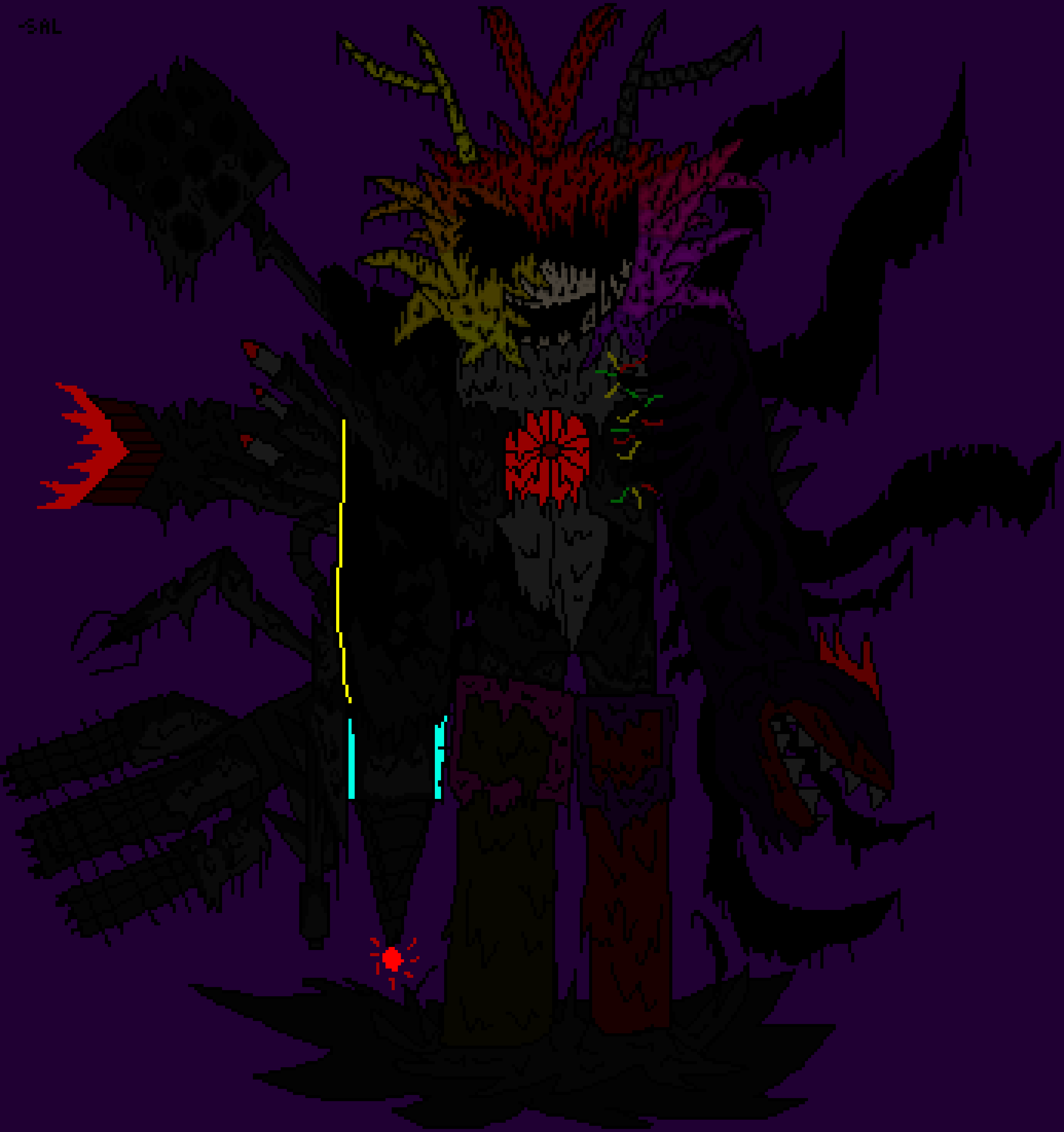 [9551cd] whilst im not done shading yet, do you like how it looks so far? i made it fairly dark because it seems to fit the character's colors and vibe better, if you want me to change it at all, go ahead and tell me :>