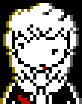 [d9d945] "hm... you don't seem to have changed... just added a little kindness, looks like you're gonna have to do more....mainly to lose the knife and the glowing eyes"