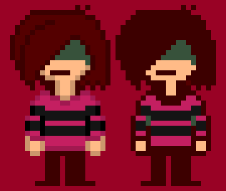 [a79e3c] so yeah, i'm working on my "deltarune version". and yes, i did redraw the kris sprite and then edited it - Jade