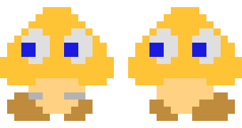 [d3e336] Orange Pac-Man Ghost Goomba