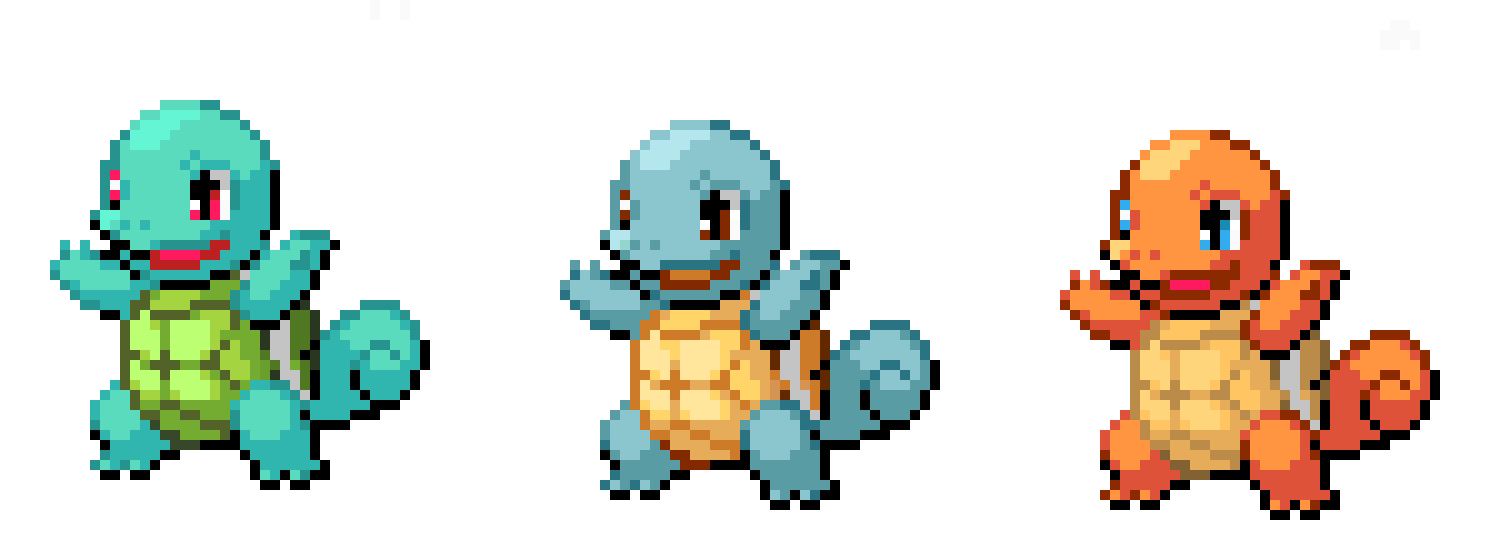 [9664c4] Squirtle with Bulbasaur and Charmanders colors
