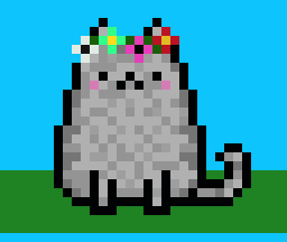 [9664c4] Pusheen Cat with flower crown.