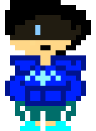 [7a0a81] *he gets up slowly.* ow... *then walks over to the outline.*