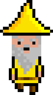 [bb0007] Pixel Wizard Gold Jumping AniF1