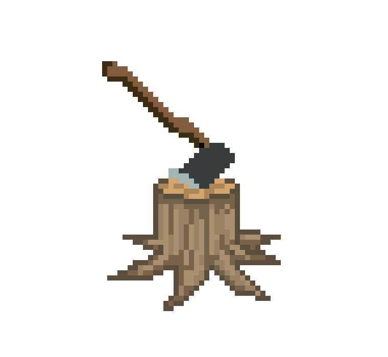 [ea39dd] Tree stump with axe