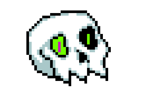 [e25ae6] Skull of a guy i remade after digging through Pixel Art Maker    -Burokku-San