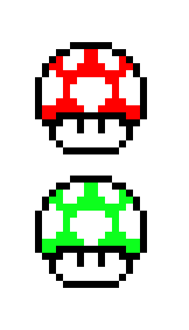 [9664c4] green red mushroom