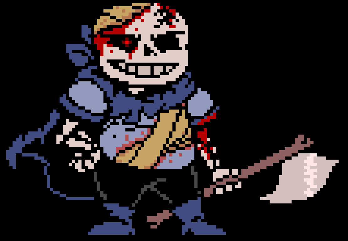 [c4081a] *He starts walking towards Grillby`s, dragging his axe behind him* - *He mutters something* Ugh, he`s always late...