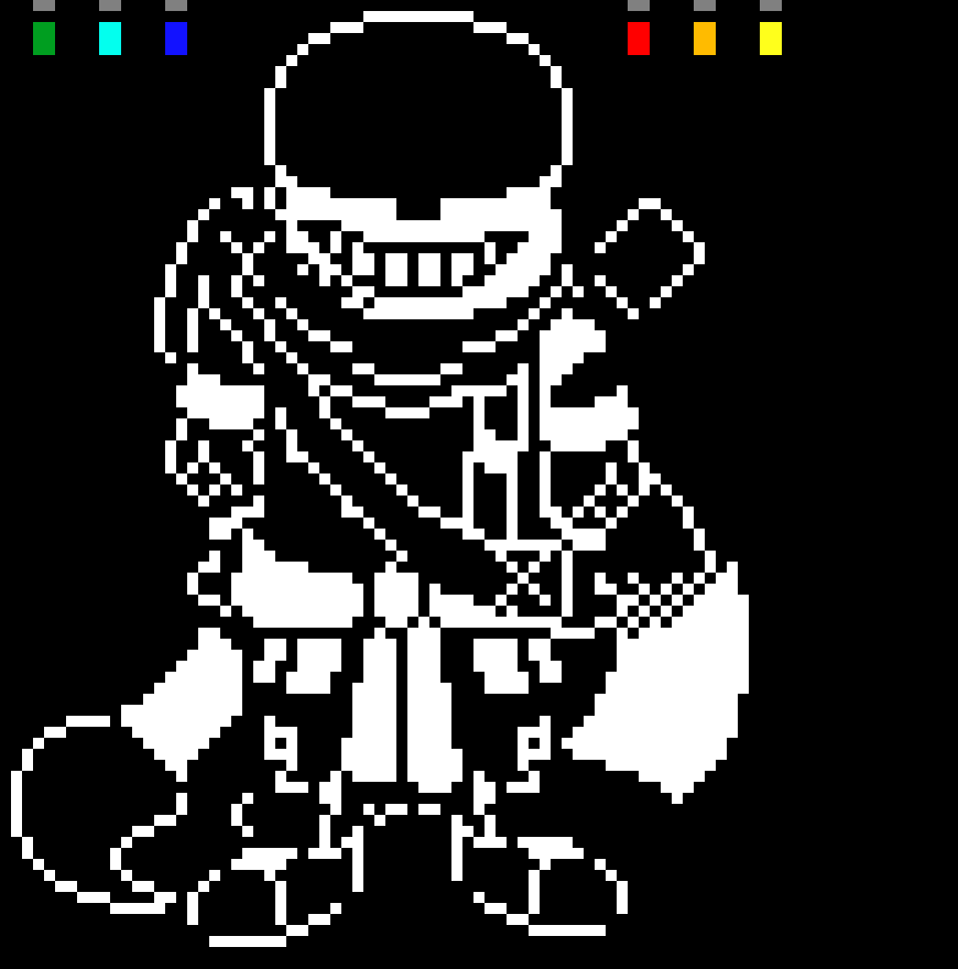 [43520c] *shoots ink! blasters then bones* *reverses time* *then time goes back to normal* - ink