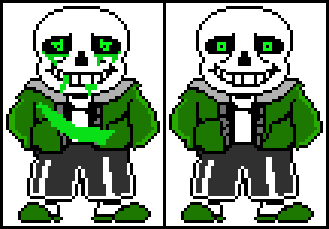 [ae366a] Green Hoodie Sans after and before