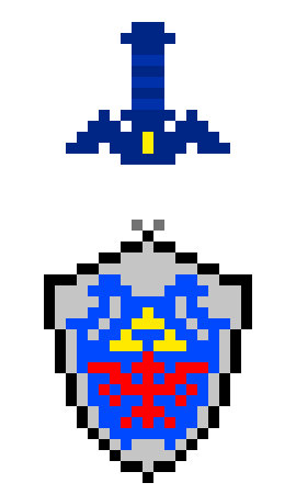 [9664c4] Hylian Shield Pixel Art 2