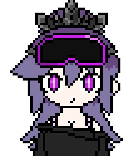 [5b2f3e] -stabs self in the head “garbage below” sign, obviously pointing out how they are more trash then how Luna says-