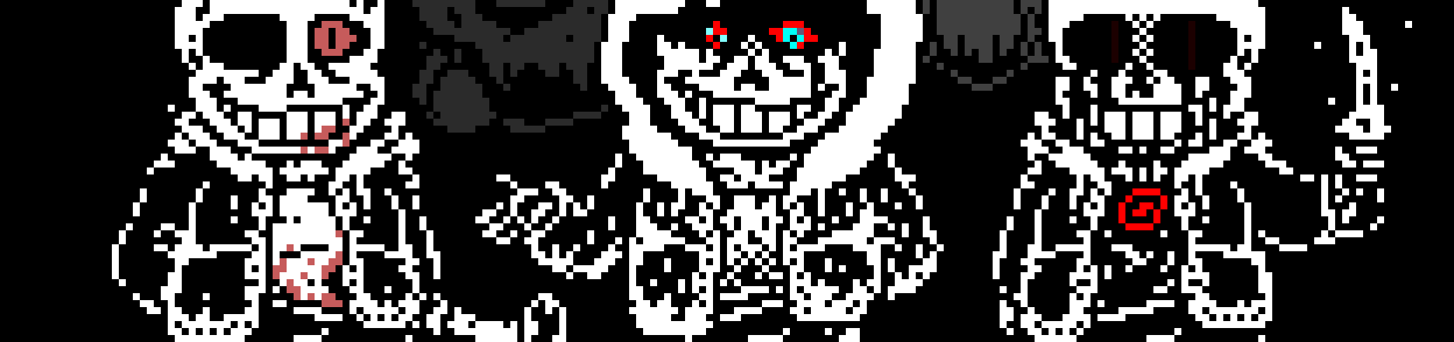 [53a360] Dust sends bones and tridents at Dr then Killer sends knives at him and Horror sends bones and tries to slash him * 