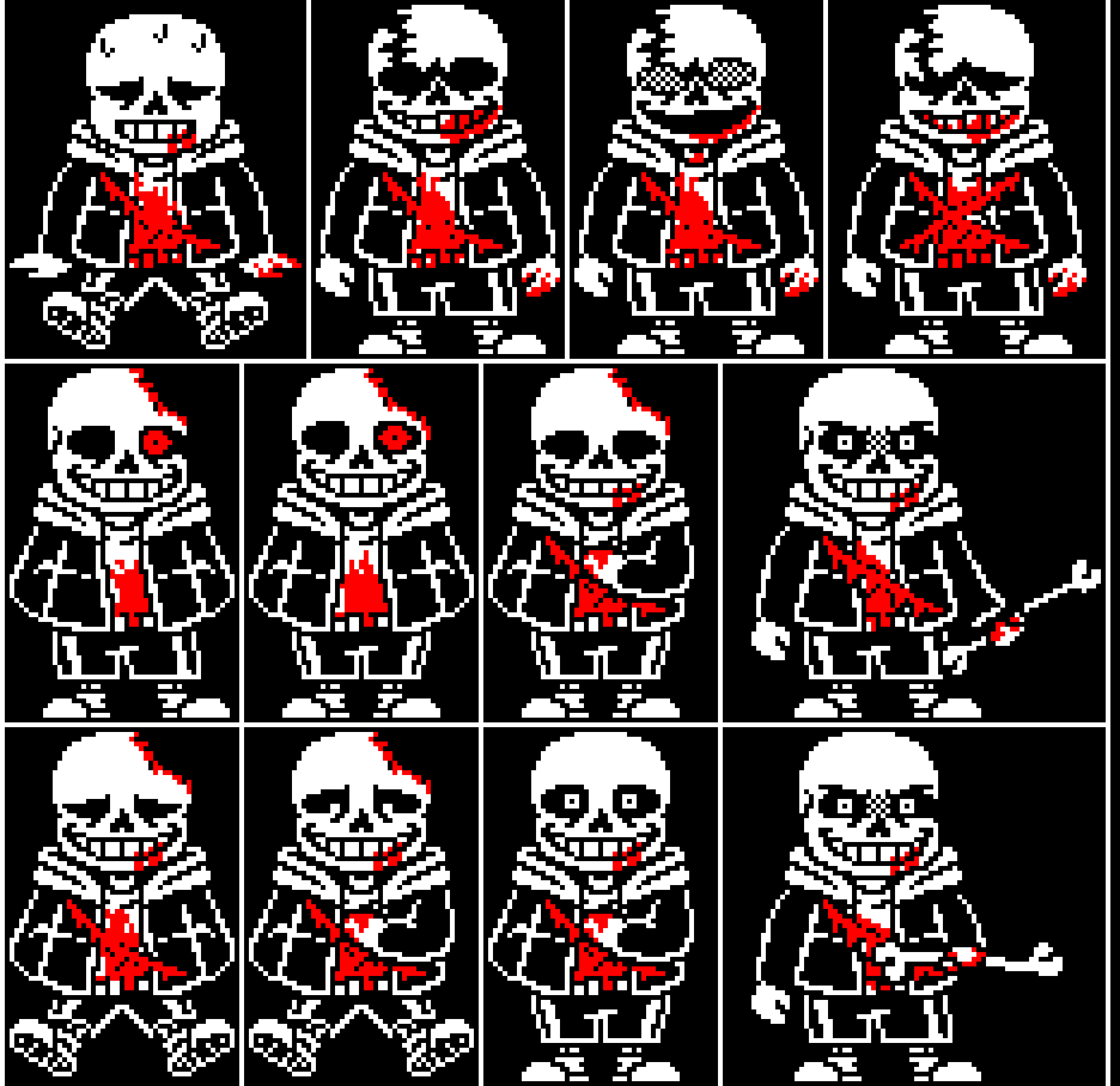 [6c4d9d] Horrortale Last Breath Phase 3 , 1 and 2 from above to bottom - DST