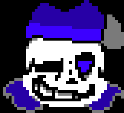 [e76759] But no offence electro.....That sans looks like he has watched some sans x frisk shit, But overall good pixel art