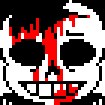 [7ce906] *(He'd walk closer, touching skid.) H-Hello...? -HorrorTale Sans