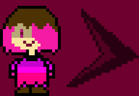 [619e86] aims arrow at frisk ready to attack -