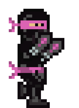 [bcb7cc] pink Ninja walking 3