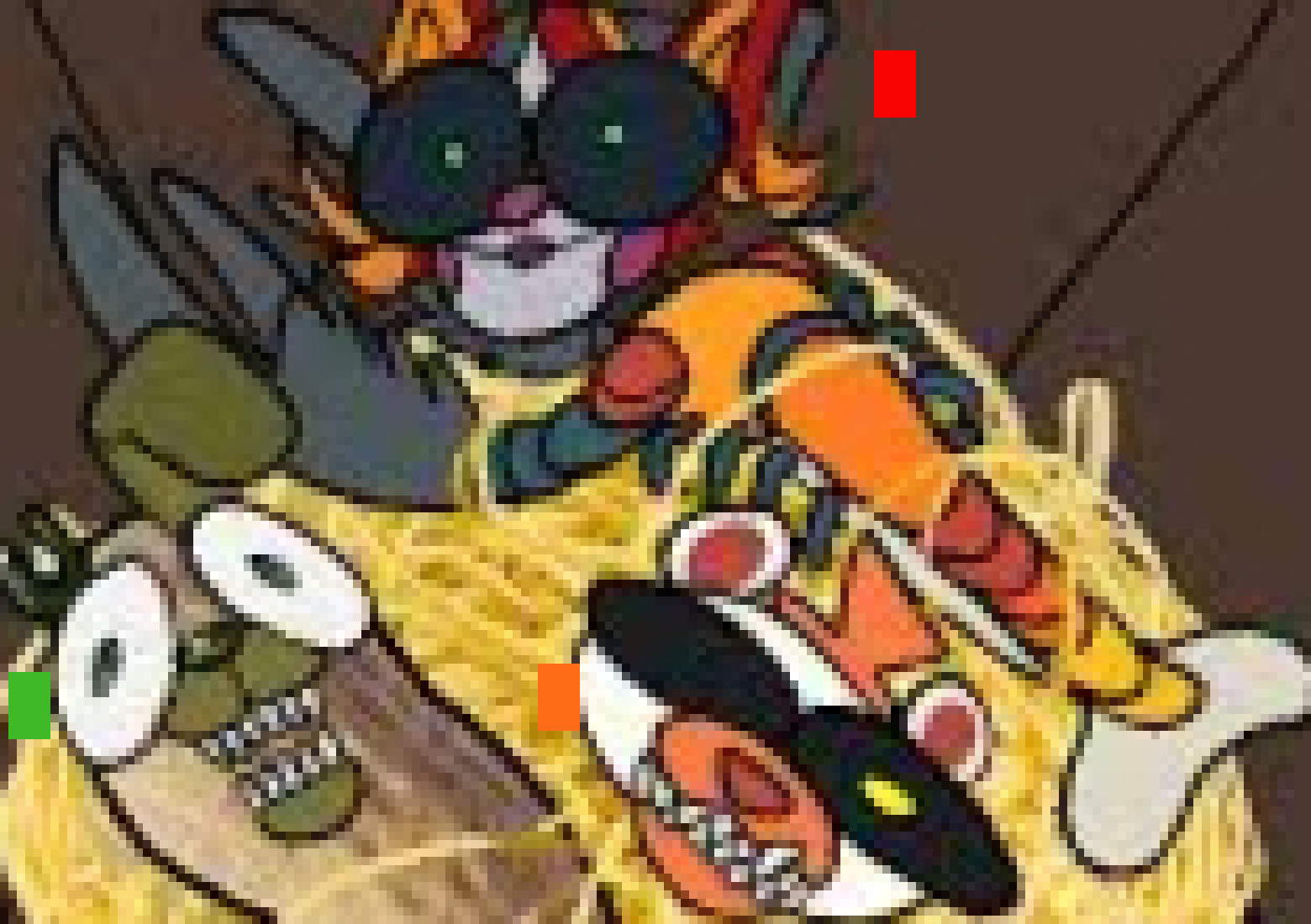 [d0027a] (red-scrap baby  green- scrap trap      orange-molten freddy)-Elizabeth Afton