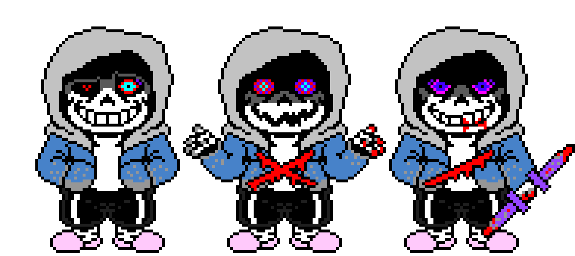 [1f5e79] Dusttale Sans The Skeleton Last Genocide Hardmode Battle Sprite. (V2)