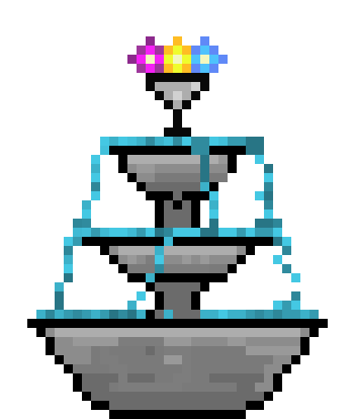 [9664c4] fountain with flowers