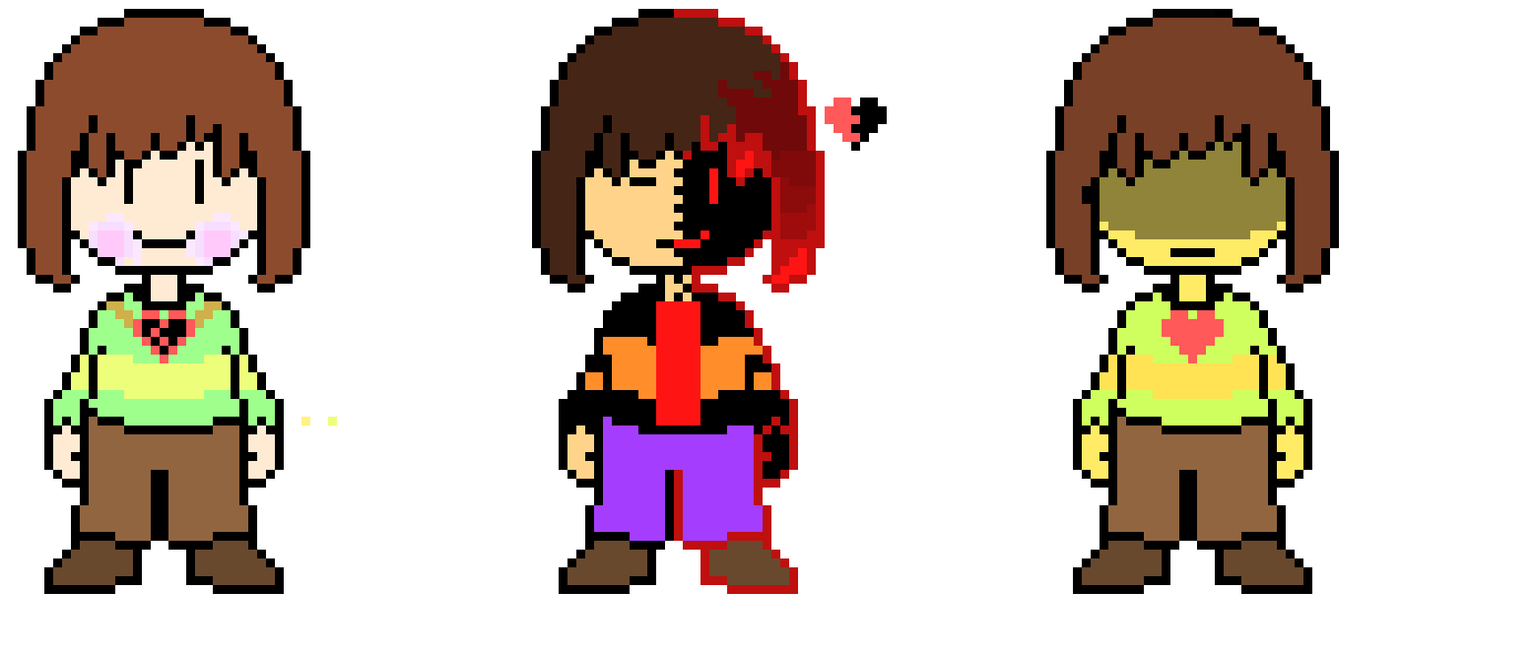 [460ab0] Chara and Frisk Battle Sprites (+Kris!)