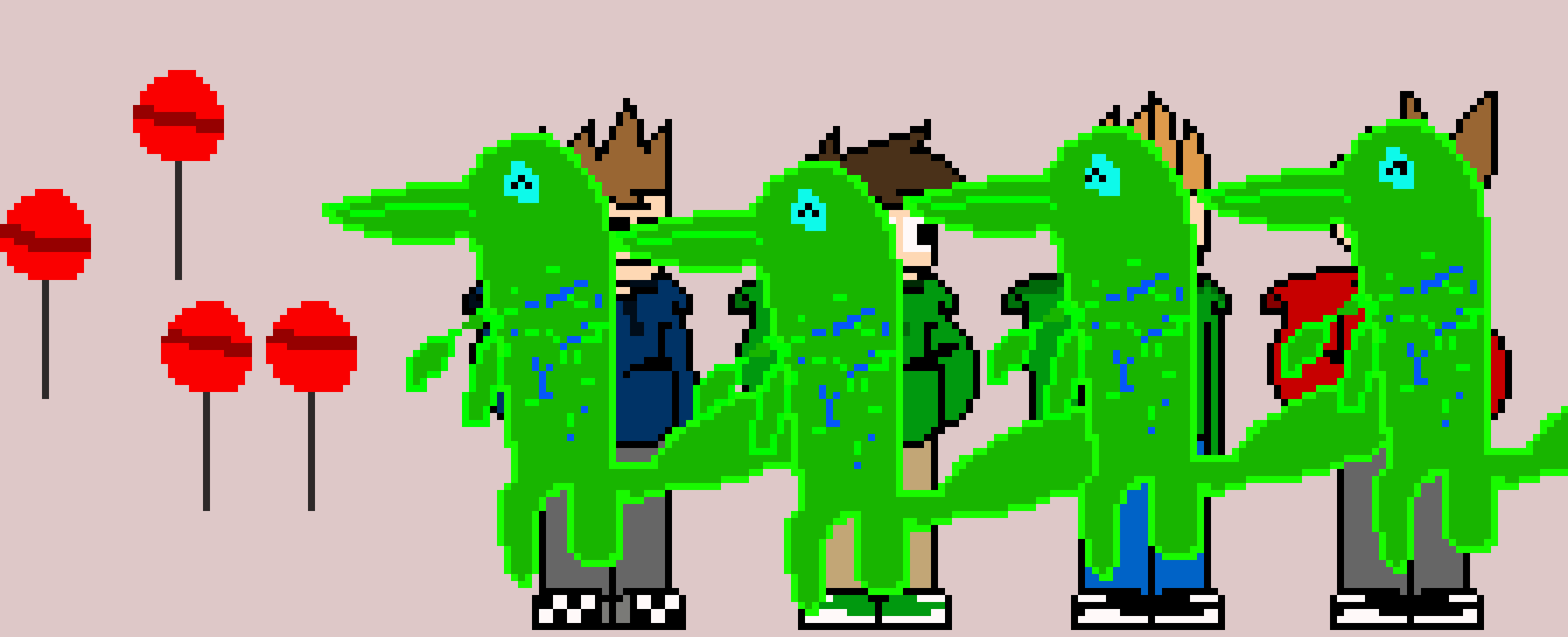 [b8a66e] lizerman take the lillipoppes and bekom hepi and runne awaye from teh peopel withe the liollipopse but lizerdman is still cryieing in corner