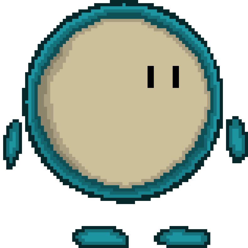 [b050b6] Blue Circle Robo Guy With Arms and Legs