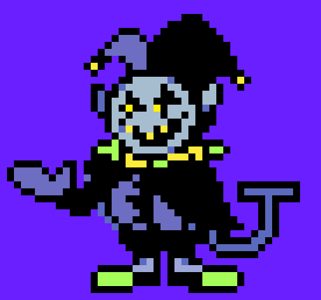 [970cdd] Jevil-*He summons spade bullets and they go toward Evan*CHAOS CHAOS!