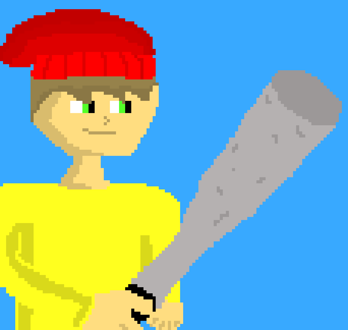 [3a33bd] *swings but misses causing him to fall and hit a rock*lets do that again that was fun!-Adrian