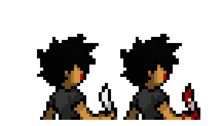 [18d5ae] Palettes for Creepypasta OC - Ulyseus/Wrathful Ulyseus (Back Sprite) (Normal and Bloody) (ft. Blue from Blue Tears) - these are a part of an original creepypasta that I call Bloody Tears