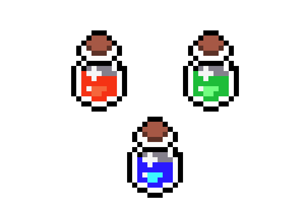 [f57ed7] Pixel Glass Bottles