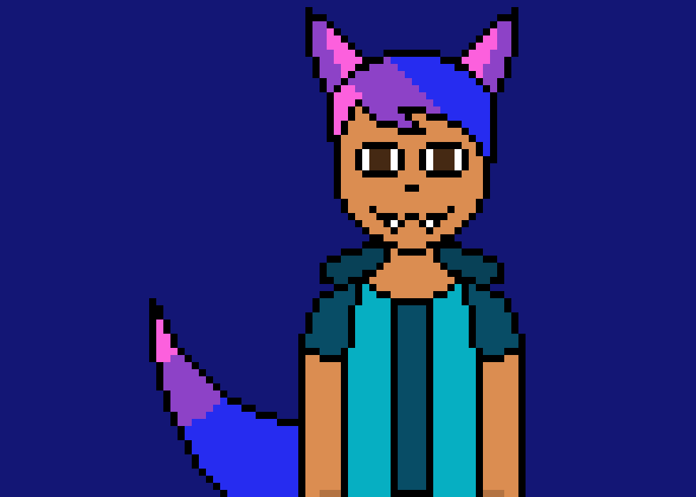 [4fbda4] no...my hair is a bi flag color scheme...rbf not gay though... i think they just like rainbow...-Evan foxx