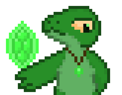 [379d08] [Shines a bit of reflected light on the figure, from the Emrald floating behind them] "..?"