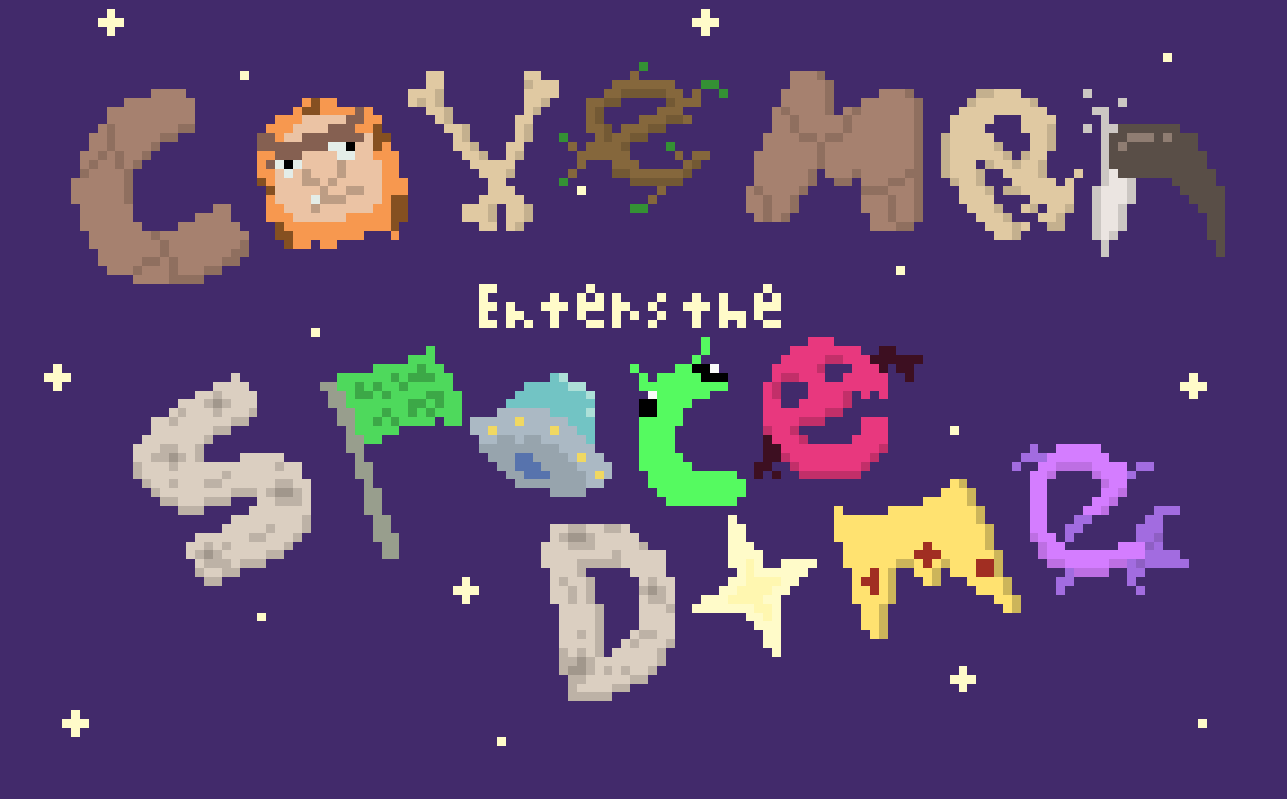 [842b0a] Cave Man enters the Space Dome Title Screen