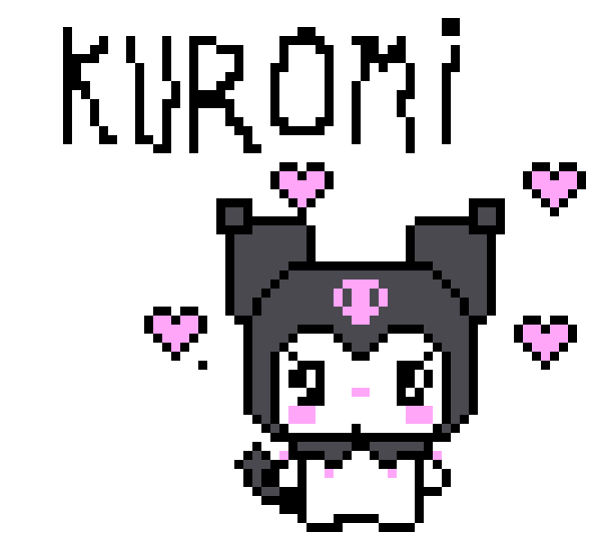 [8113ab] kuromi pixel art made by me