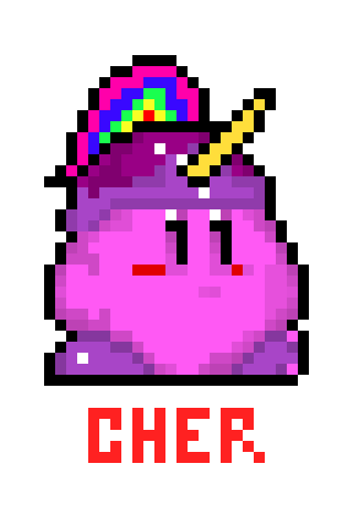 [1eb544] Shadow Kirby (8-Bit Sprite)