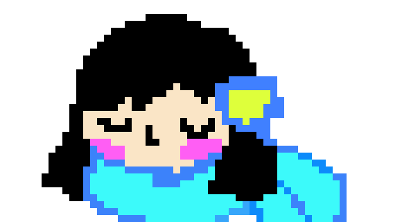 [904ba9] puts a flower p gave her in her hair heh smiles