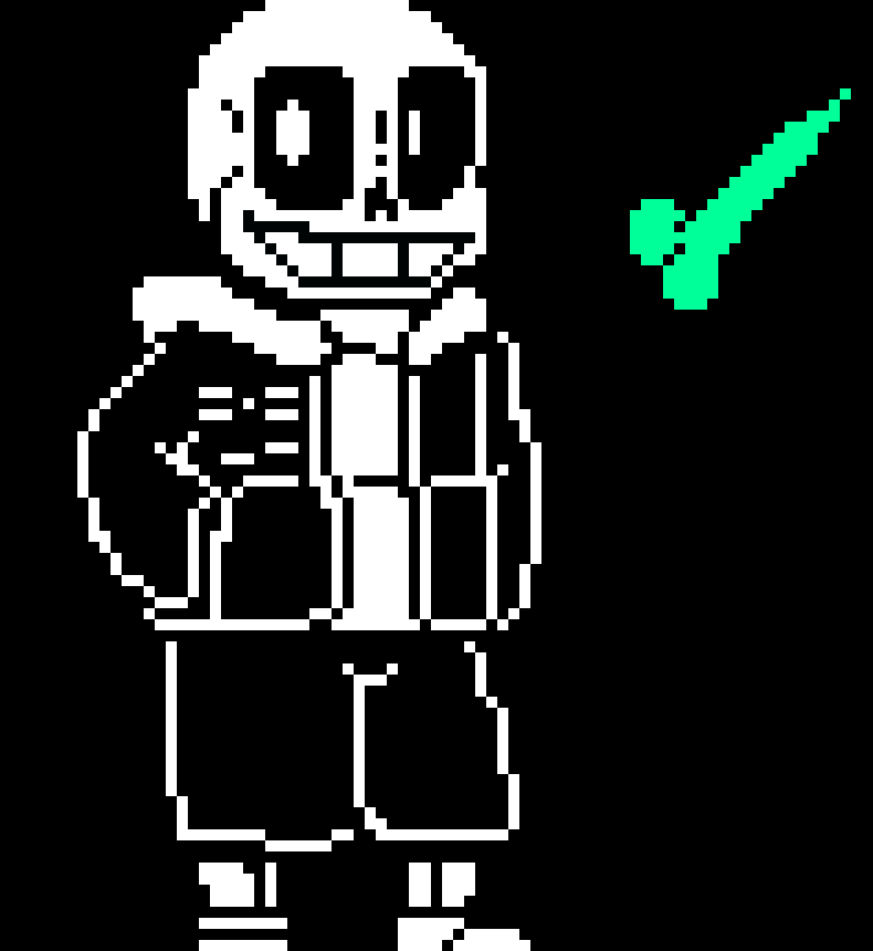 [2b9834] (teleports in class room with a blueish green bone)this is the brt bone i could make thats lie the green nife--- sans/shadow