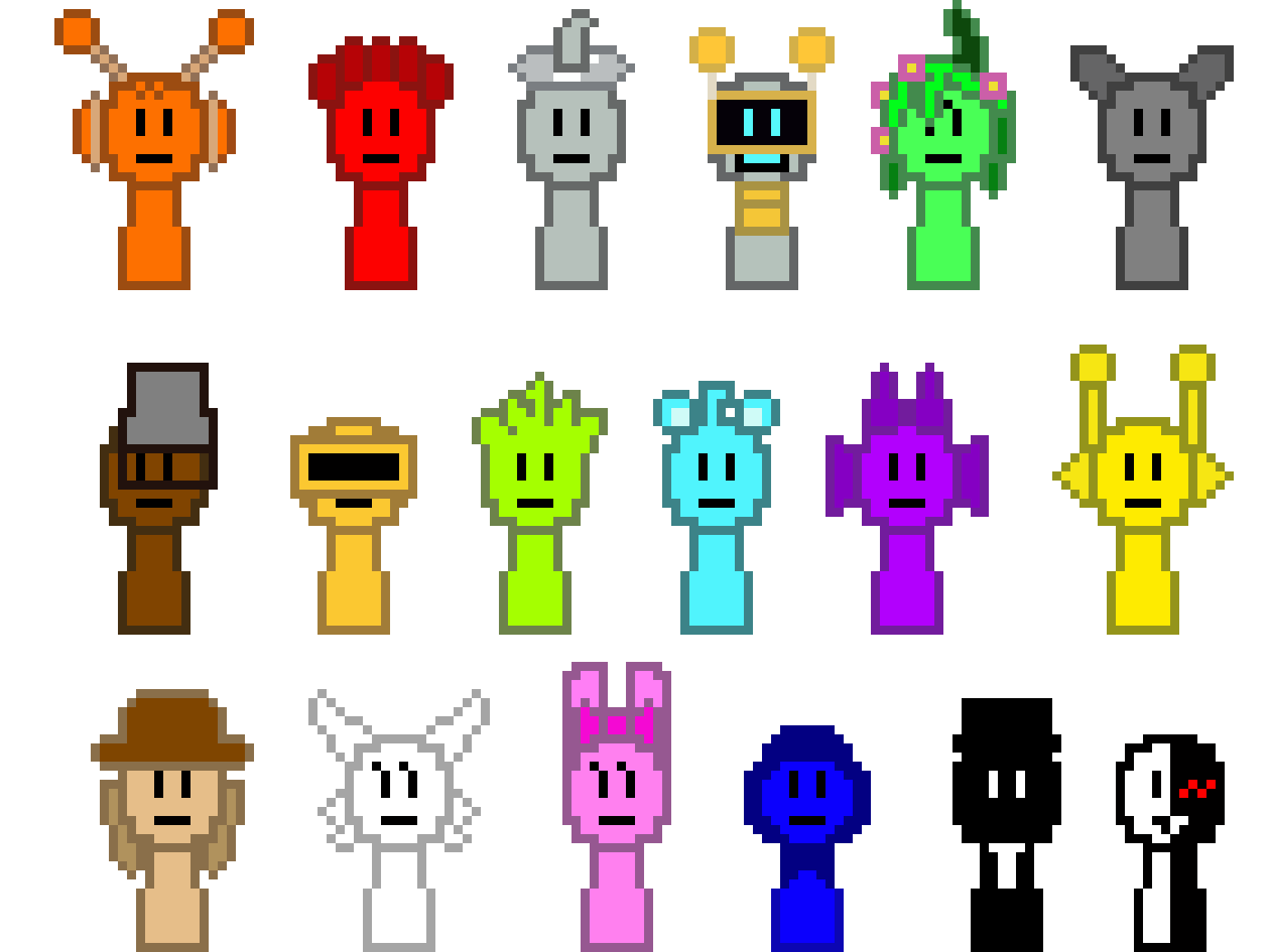 [080d2c] Sprunki x Danganronpa Pixel Art Sprites