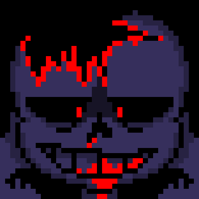 [7ce906] *(Demented summons a portal, and blue souls the 'insanely bad time' sans in the portal.)  -Sans