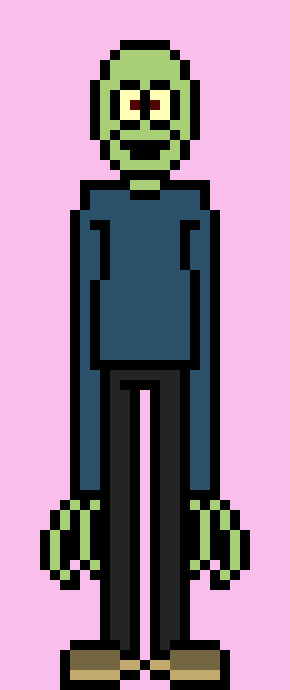 [20335a] A Very tall, green, and skinny man is suddenly now in PAM.* H-Hello... -jase